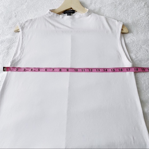 Eileen Fisher White Mock Neck Sleeveless Top - Picture 5 of 10